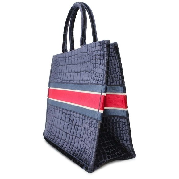 Dior Large Velvet Bag Tote Black  Christian - Picture 1 of 9